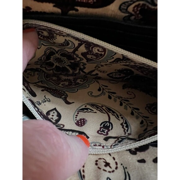 Vtg 90s Y2K Brighton Black Leather Crocodile Embossed Shoulder Bag Wallet Pocket - Picture 8 of 13